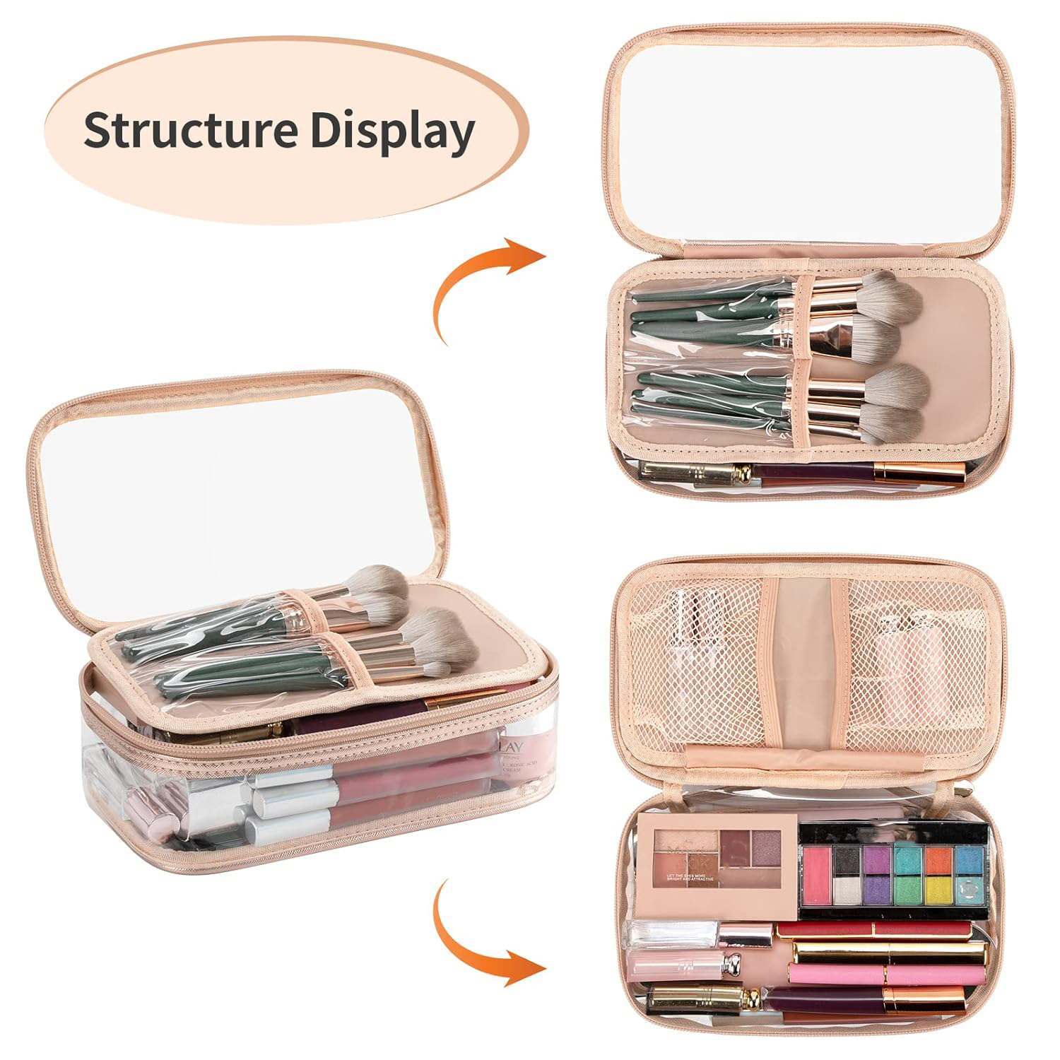 makeup brush bag with mirror