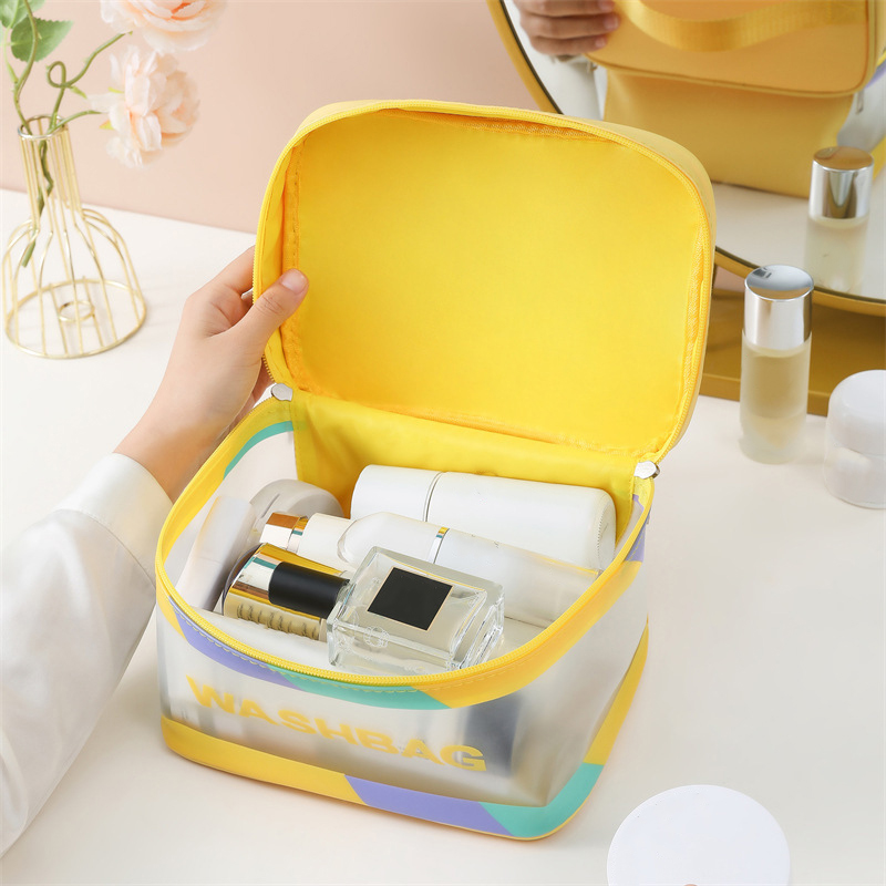 PVC Handle Clear cosmetic Bag for Women